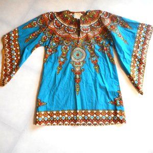 70s Vintage Dashiki By Hatari Psychedelic Bohemian Boho Hippie Festival Shirt